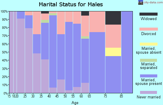 Zip code 44254 marital status for males