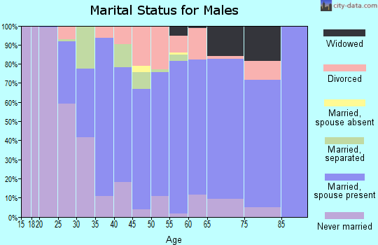 Zip code 44255 marital status for males