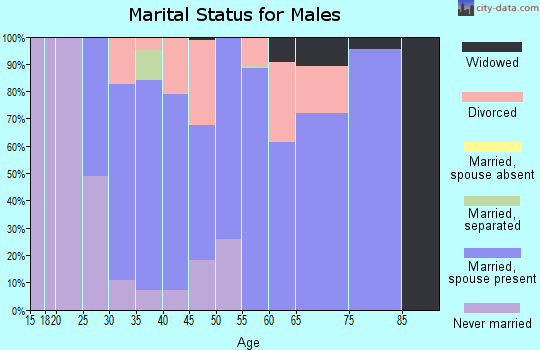 Zip code 44275 marital status for males