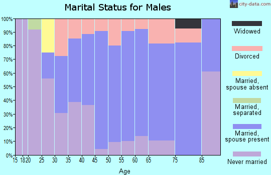 Zip code 44288 marital status for males