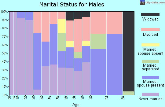 Zip code 44302 marital status for males