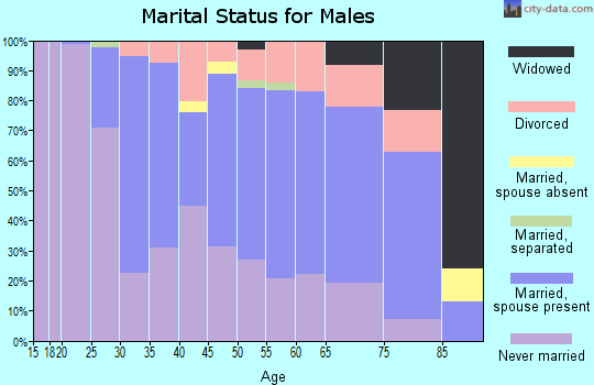 Zip code 44303 marital status for males