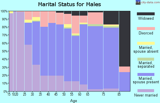 Zip code 44312 marital status for males