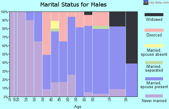 Zip code 44403 marital status for males