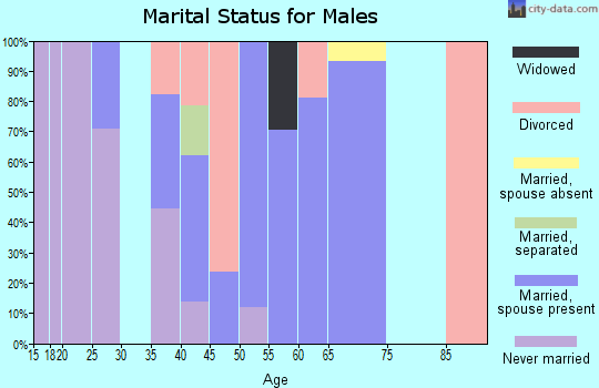 Zip code 44417 marital status for males