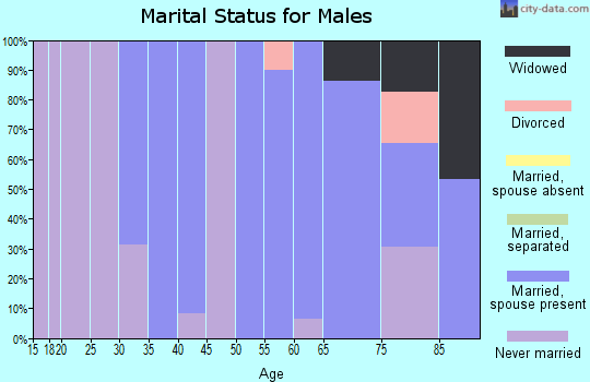 Zip code 44418 marital status for males