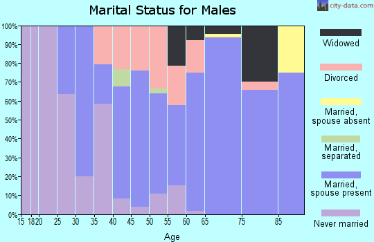Zip code 44429 marital status for males