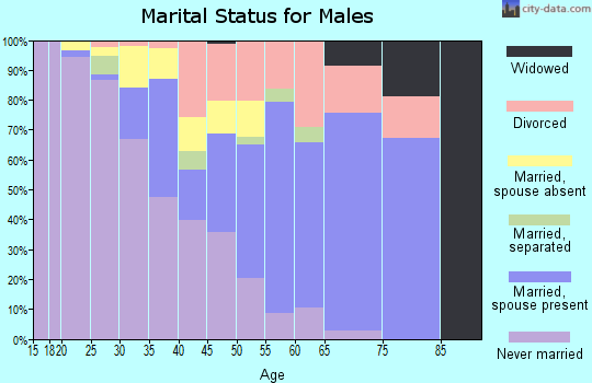 Zip code 44430 marital status for males