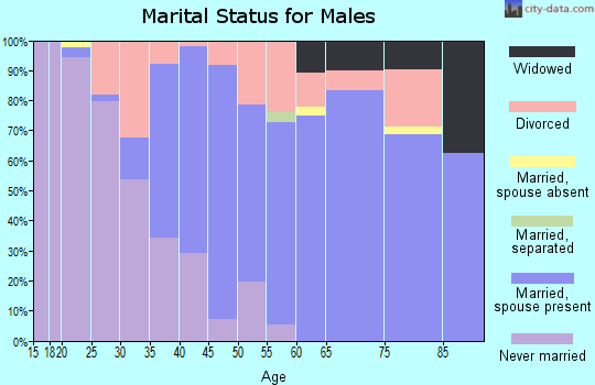 Zip code 44431 marital status for males