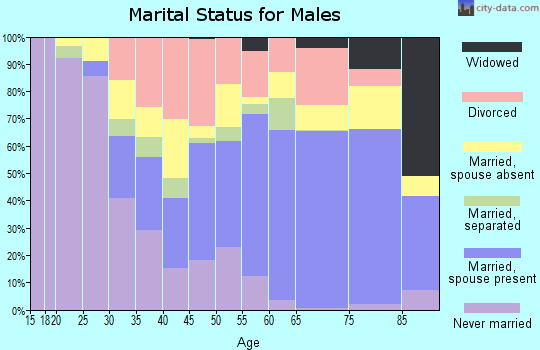 Zip code 44432 marital status for males