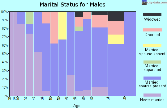 Zip code 44437 marital status for males