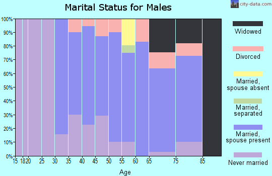 Zip code 44470 marital status for males