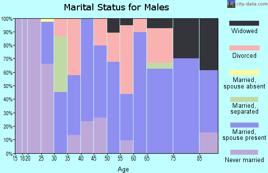 Zip code 44473 marital status for males