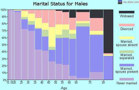 Zip code 44505 marital status for males