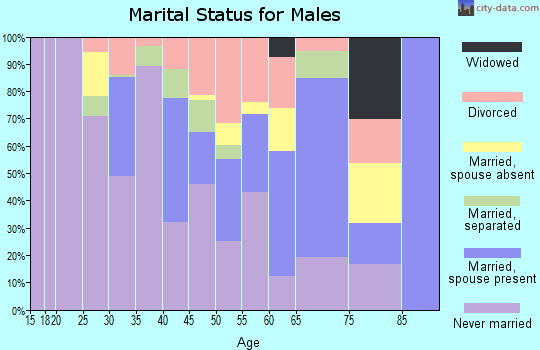 Zip code 44507 marital status for males