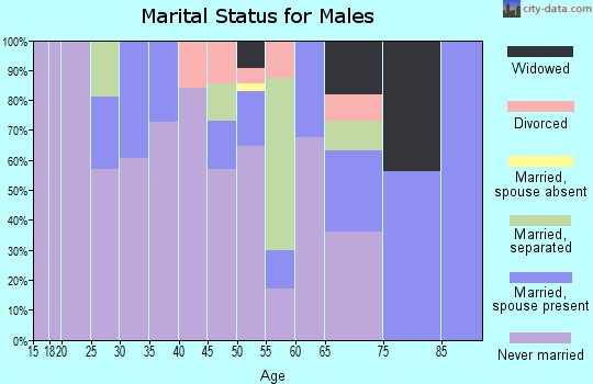 Zip code 44510 marital status for males