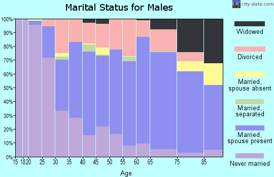 Zip code 44601 marital status for males