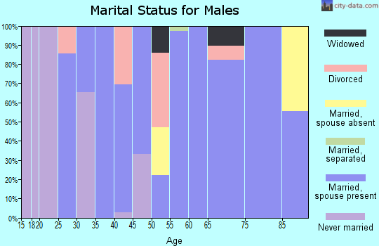 Zip code 44620 marital status for males