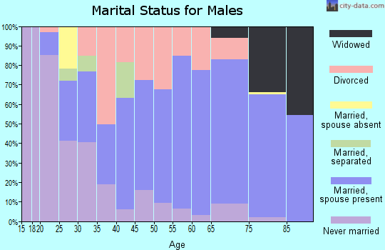 Zip code 44621 marital status for males