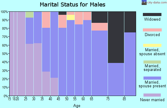 Zip code 44626 marital status for males