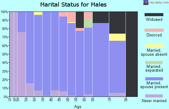 Zip code 44627 marital status for males
