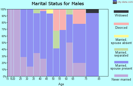 Zip code 44628 marital status for males