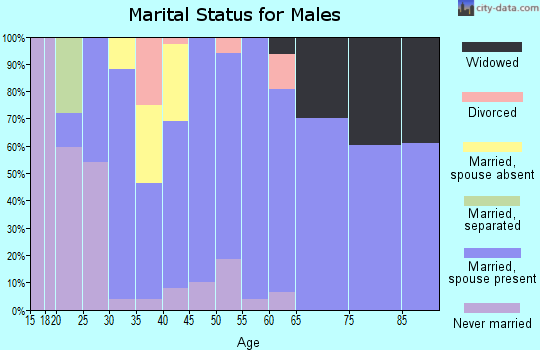 Zip code 44629 marital status for males