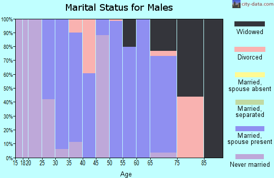 Zip code 44633 marital status for males
