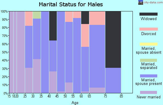 Zip code 44634 marital status for males
