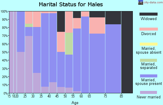 Zip code 44637 marital status for males