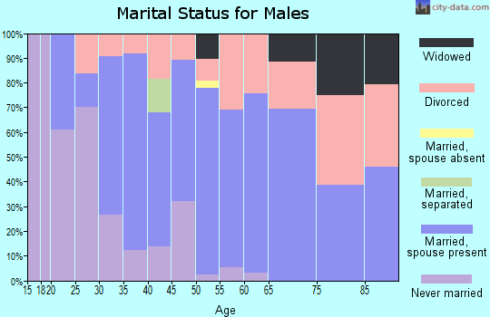 Zip code 44643 marital status for males
