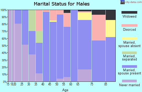 Zip code 44645 marital status for males