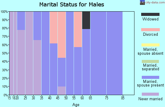 Zip code 44653 marital status for males