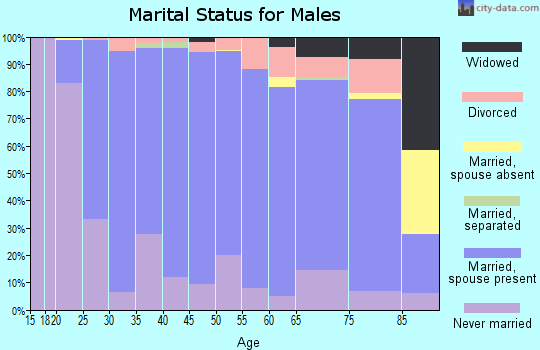 Zip code 44654 marital status for males