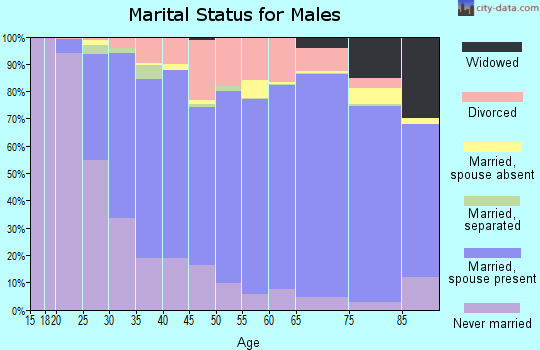 Zip code 44691 marital status for males