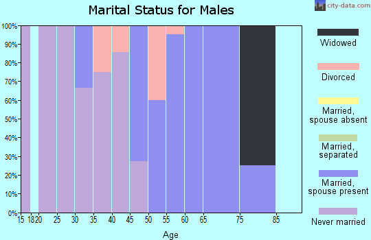 Zip code 44697 marital status for males