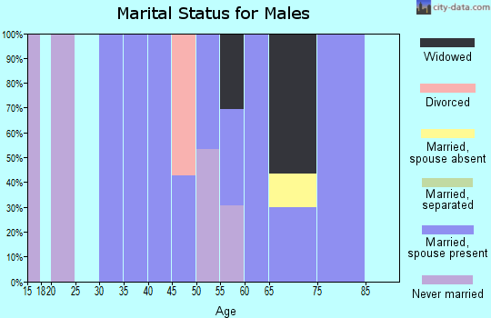 Zip code 44699 marital status for males