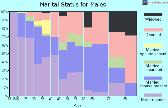 Zip code 44703 marital status for males