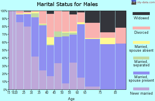 Zip code 44705 marital status for males