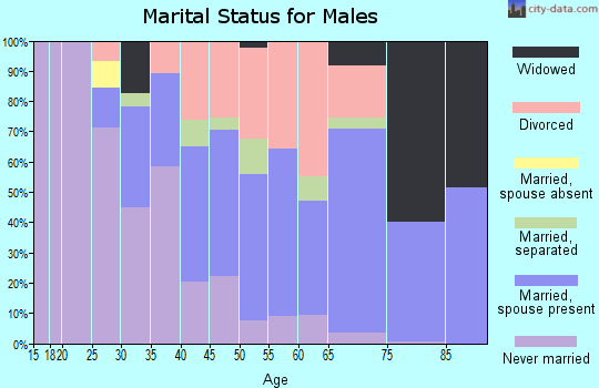 Zip code 44707 marital status for males