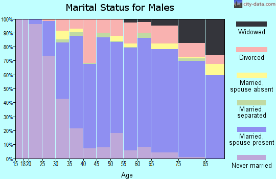 Zip code 44720 marital status for males