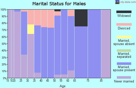 Zip code 44807 marital status for males