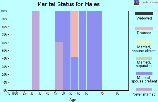 Zip code 44809 marital status for males