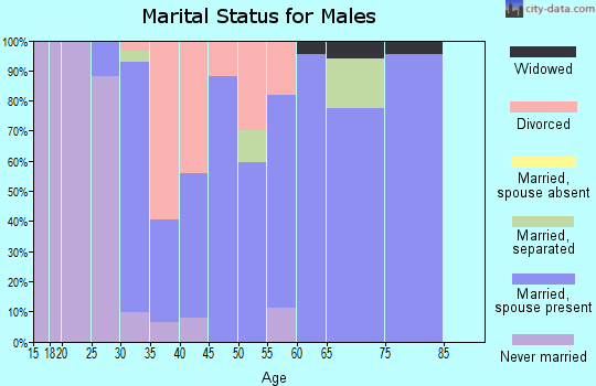 Zip code 44817 marital status for males