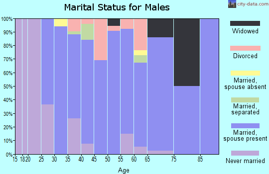 Zip code 44818 marital status for males