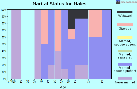 Zip code 44838 marital status for males