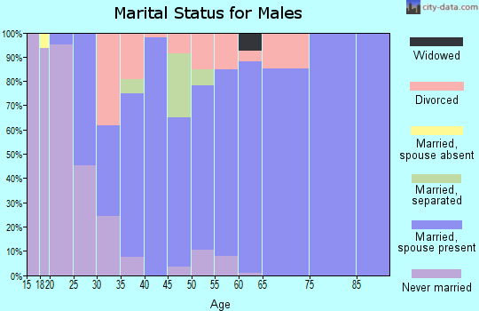 Zip code 44840 marital status for males