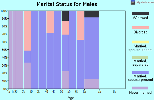 Zip code 44841 marital status for males