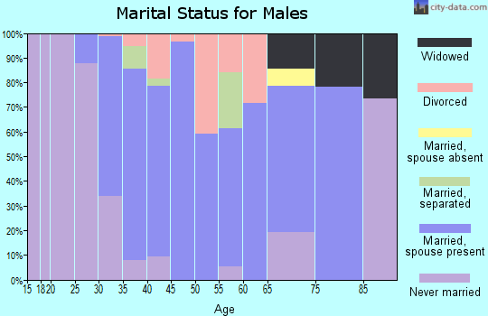 Zip code 44843 marital status for males