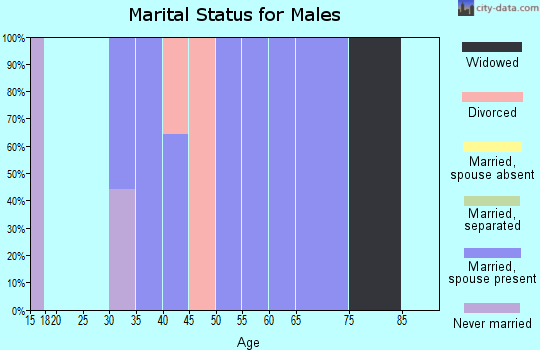Zip code 44844 marital status for males